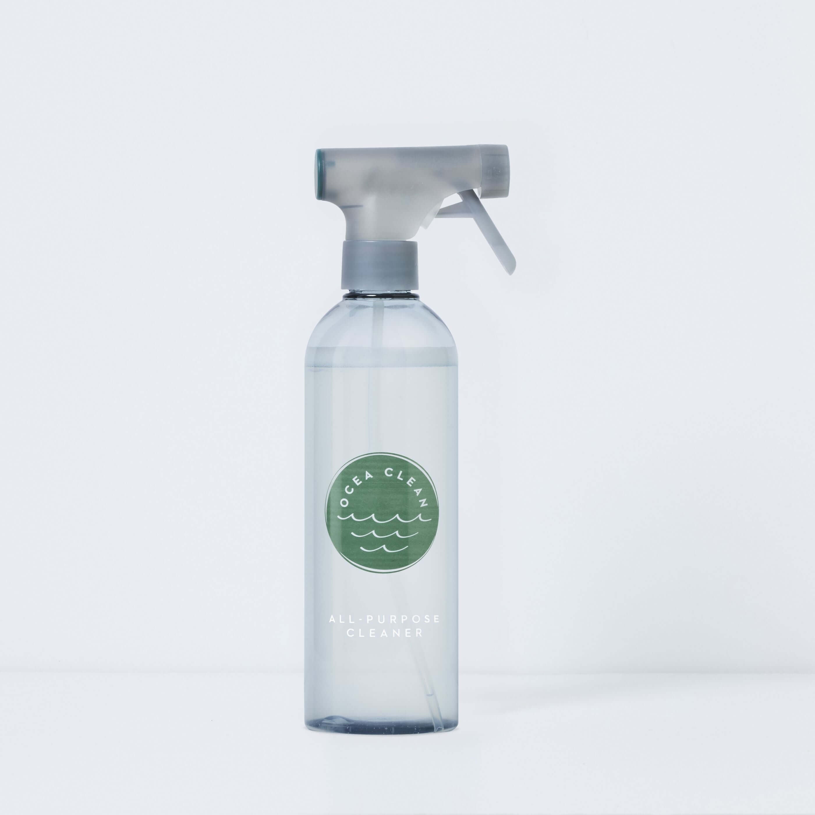 Ocea Clean All-Purpose Cleaner Kit in a refillable spray bottle, showcasing eco friendly cleaning products.