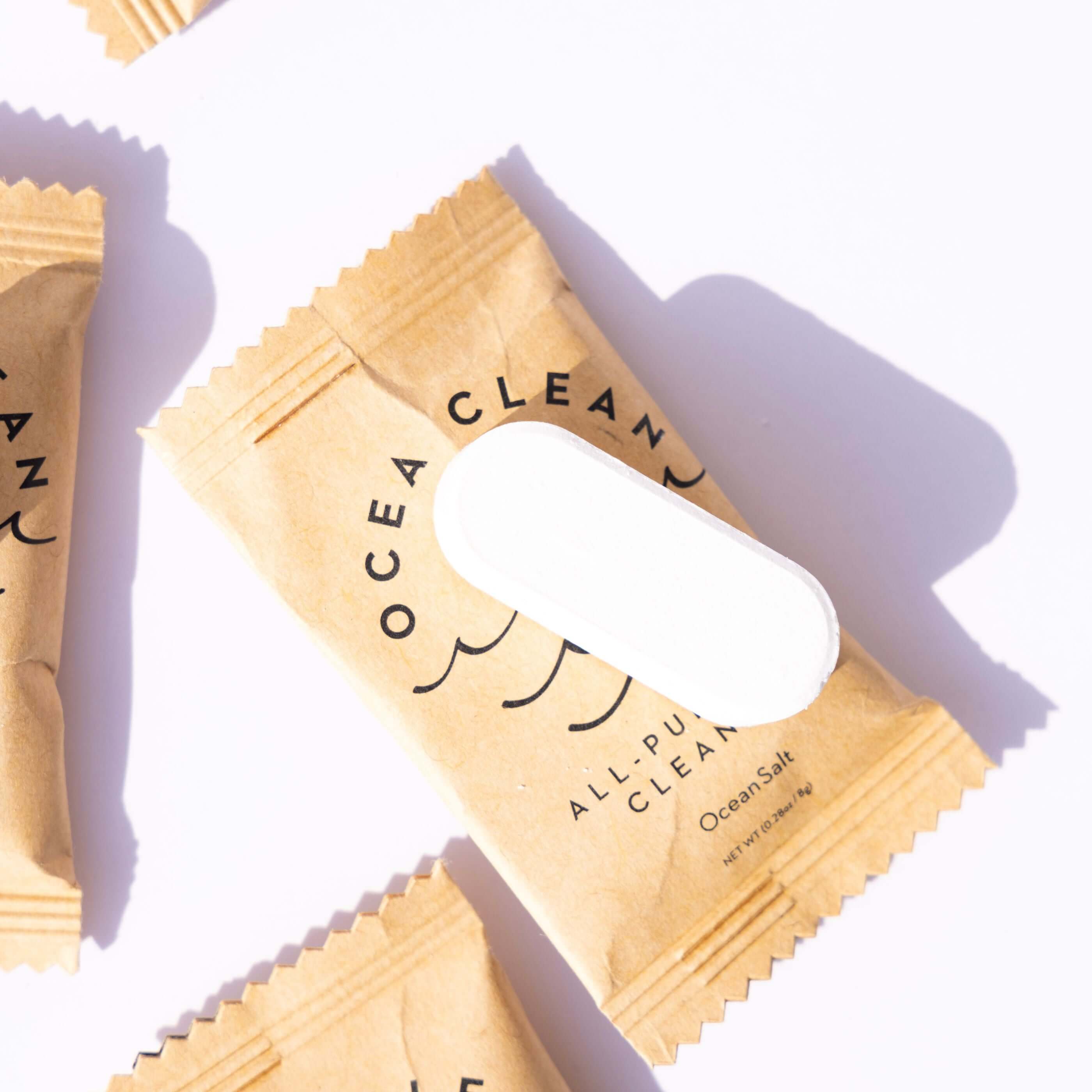 Ocea Clean All-Purpose Cleaner Refills in eco-friendly packaging with dissolvable cleaning tablets for non-toxic cleaning.