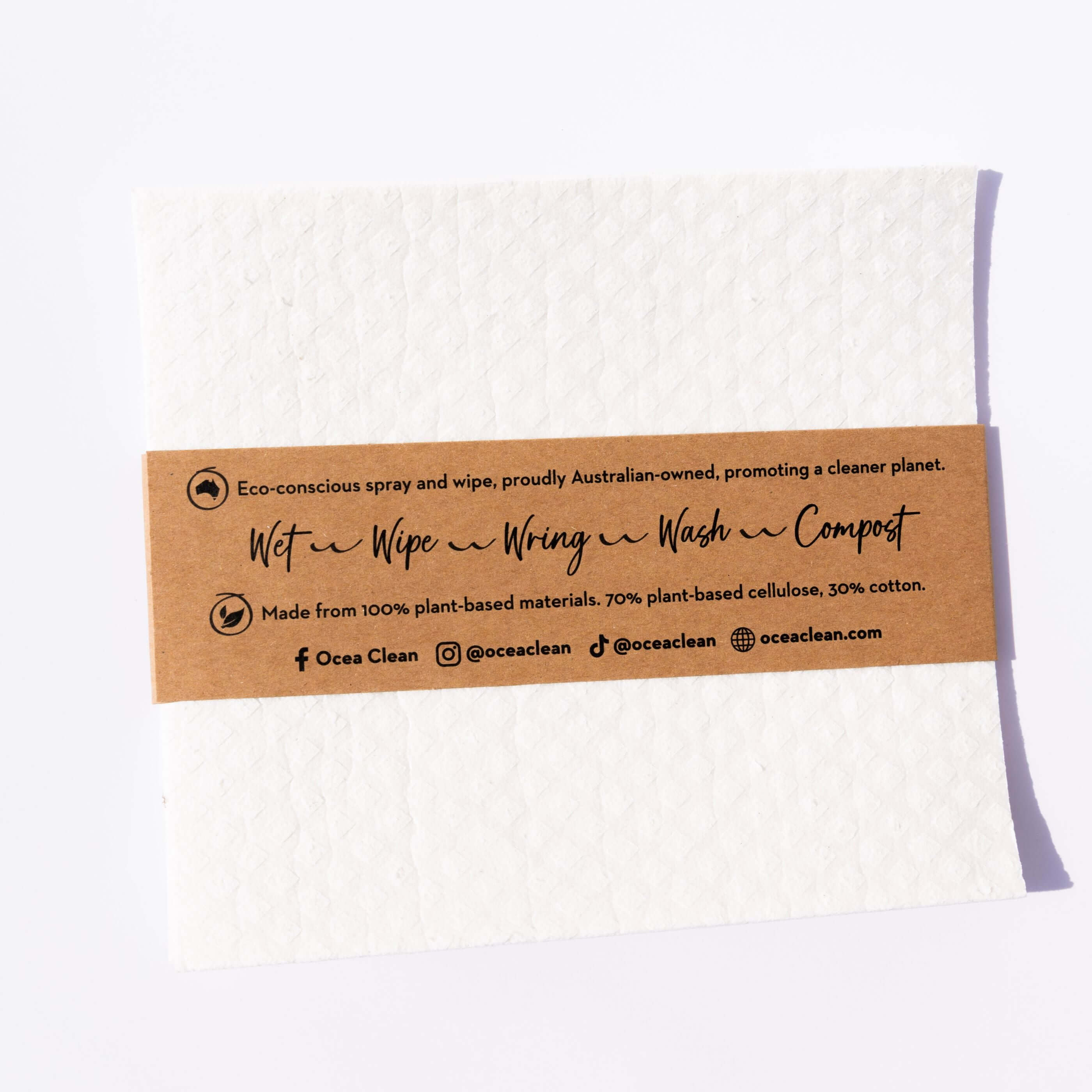 Ocea Clean Cleaning Cloth Refill – 2 Pack eco-friendly cloth with plant-based materials for sustainable cleaning.