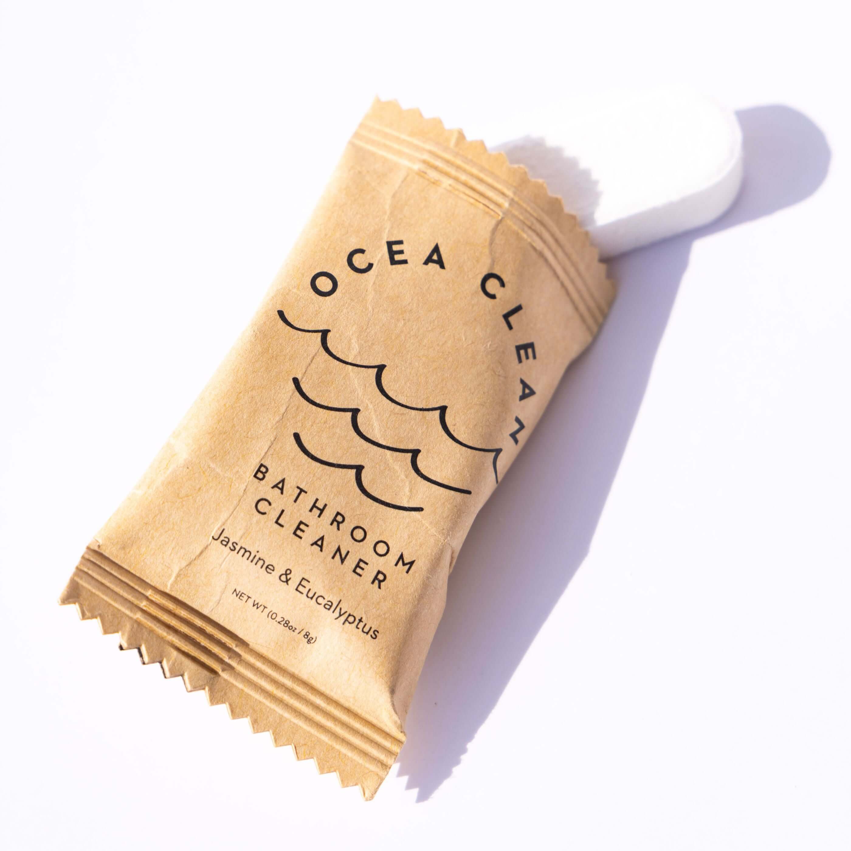 Ocea Clean Bathroom Cleaner Refills in eco-friendly packaging, featuring jasmine and eucalyptus fragrance, for effective cleaning.